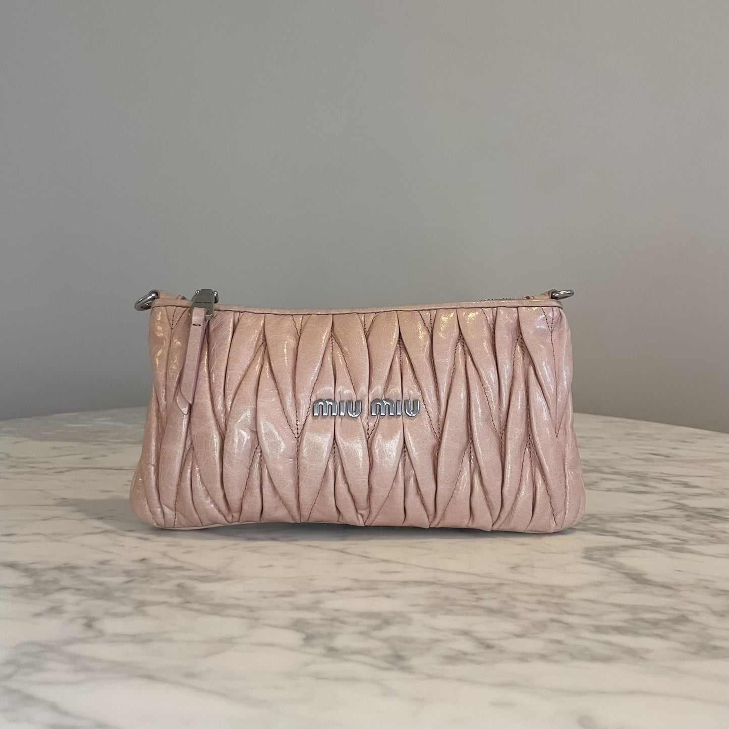 Miu Miu Dusty Pink Matelassé Multi-Pochette Crossbody