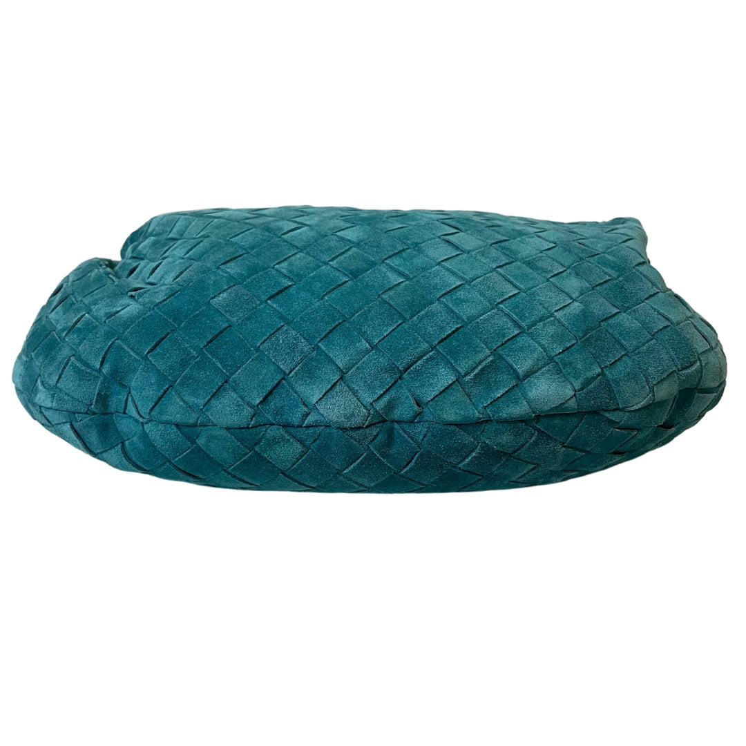 Bottega Veneta Suede Intreccito Teen Jodie - Teal