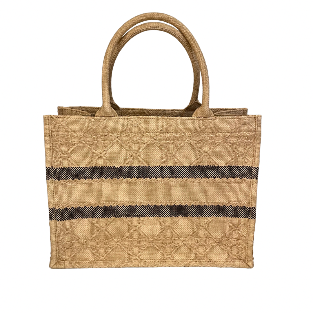 Christian Dior Raffia Cannage Book Tote Medium