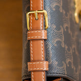 Celine Claude Shoulder Bag in Triomphe Canvas and Calfskin