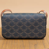 Celine Claude Shoulder Bag in Triomphe Canvas and Calfskin
