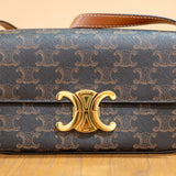Celine Claude Shoulder Bag in Triomphe Canvas and Calfskin