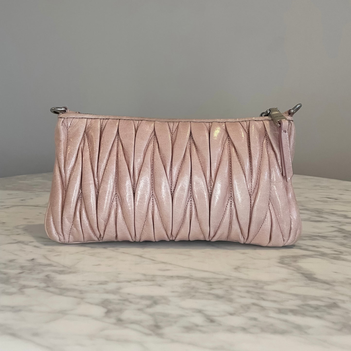 Miu Miu Dusty Pink Matelassé Multi-Pochette Crossbody