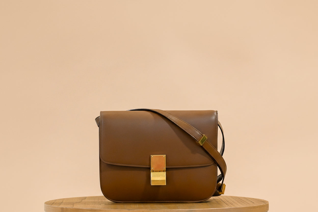 Medium Classic Bag In Box Calfskin - Light Camel