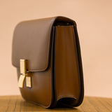Celine Box Calfskin Medium Box Flap Bag Camel