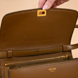 Celine Box Calfskin Medium Box Flap Bag Camel