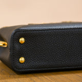 Louis Vuitton Mini Capucines Black Top Handle and Crossbody with Gold Details
