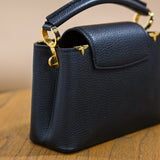 Louis Vuitton Mini Capucines Black Top Handle and Crossbody with Gold Details