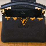 Louis Vuitton Mini Capucines Black Top Handle and Crossbody with Gold Details