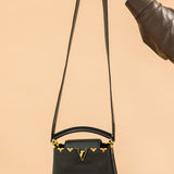 Louis Vuitton Mini Capucines Black Top Handle and Crossbody with Gold Details