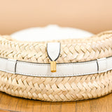 Chloe Marcie Raffia Saddle Crossbody White