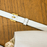 Chloe Marcie Raffia Saddle Crossbody White