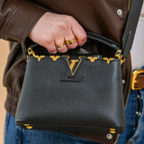 Louis Vuitton Mini Capucines Black Top Handle and Crossbody with Gold Details