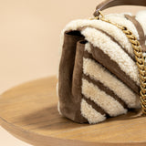 YSL College Medium Crossbody in Shearling and Suede