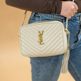 YSL Cream Medium Lou Camera Bag