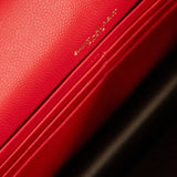 YSL Red Cassandre Wallet on Chain in Grain de Poudre Leather